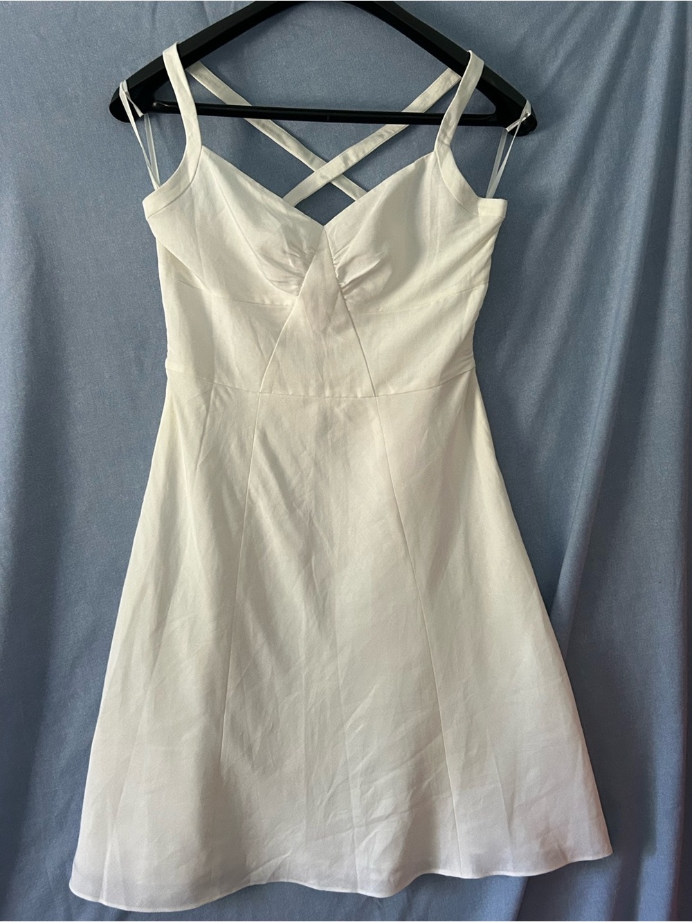 LOFT White Crisscross Linen Strappy Slip Dress